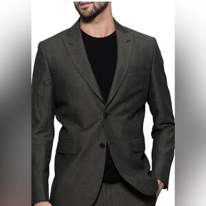 Guess Men's Olive Green Two-Button Sport Coat Blazer